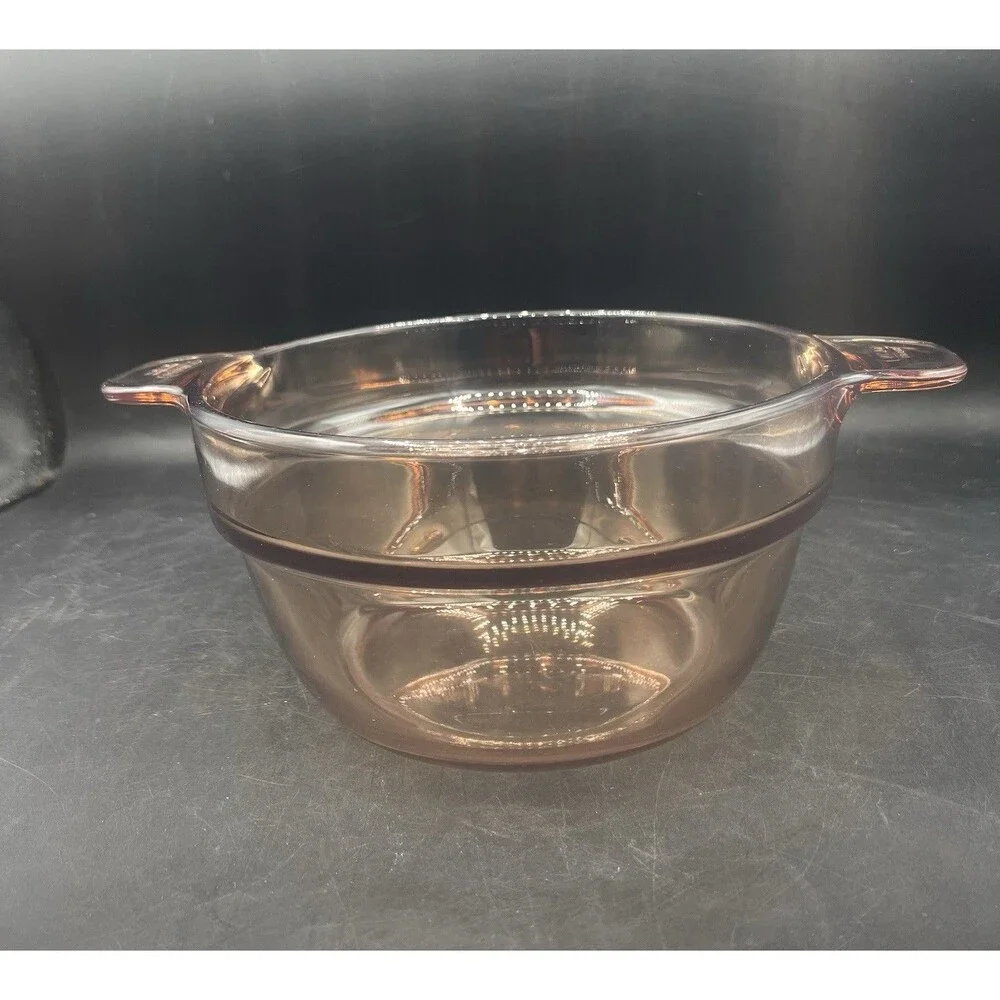 Vintage Vision Corning Amber V-20-B Double Boiler Insert Glass Pot No Lid